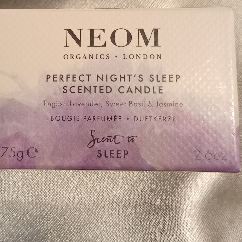 NEOM Perfect Night's Sleep Candle 75g Lavender, Basil, Jasmine Scented NEW BOX